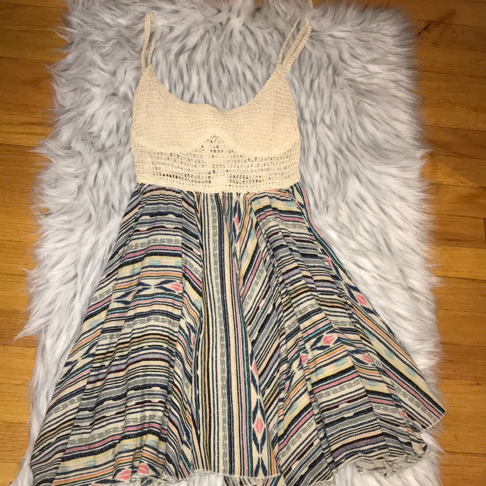 Boutique colored flowy lace dress